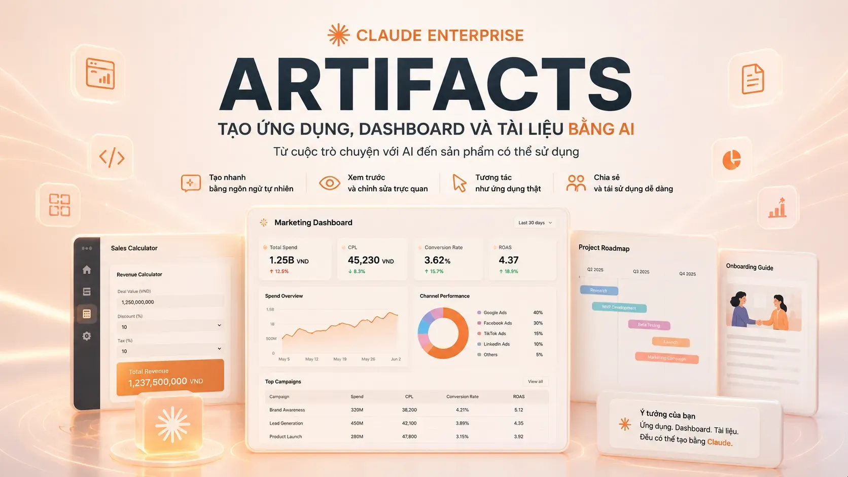 Claude Enterprise Artifacts là gì? Tạo ứng dụng, dashboard và tài liệu bằng AI